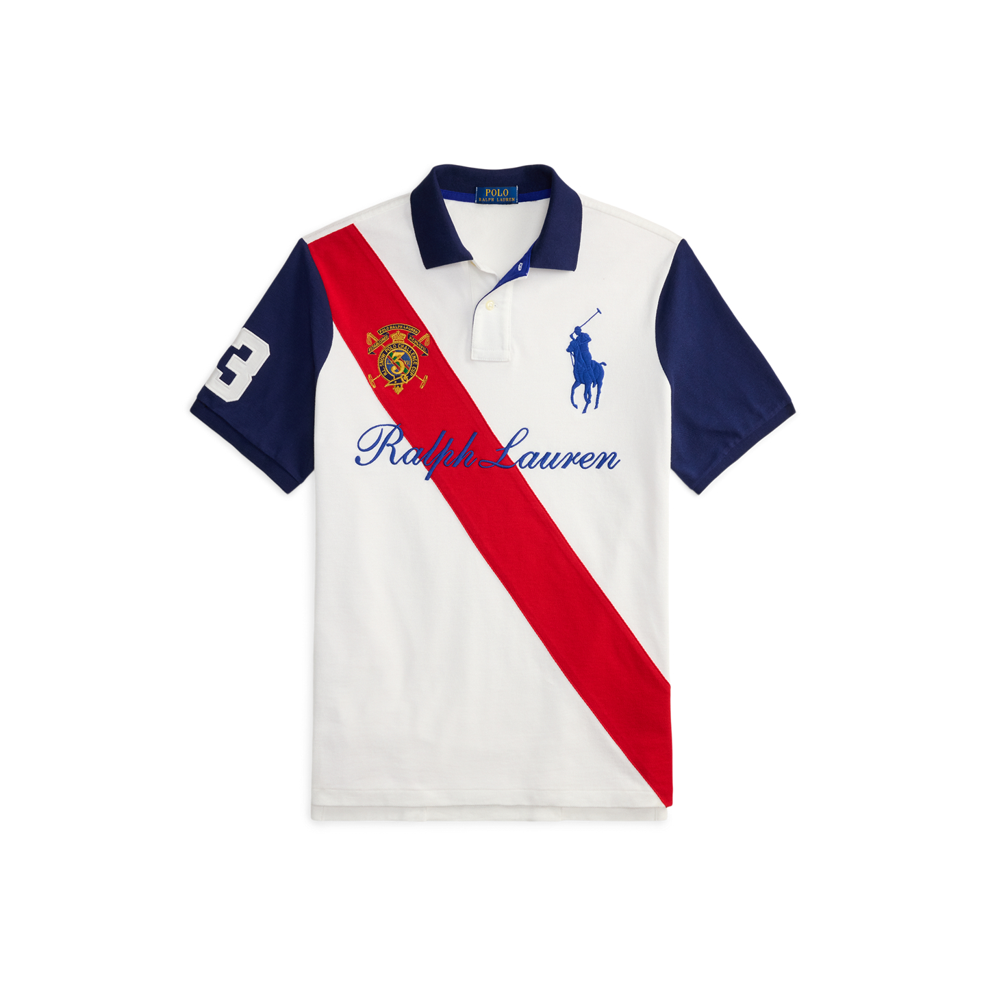 Мужское поло Polo Ralph Lauren Classic Fit Big Pony Polo, цвет: Белый разноцветный — фото 6