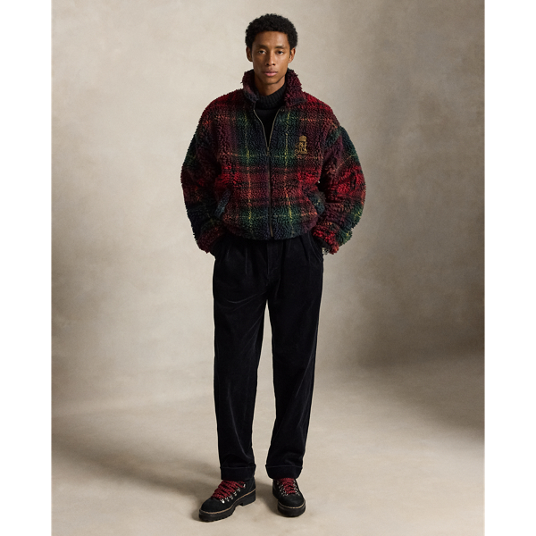 Relaxed-Fit Fleecejacke mit Karomuster