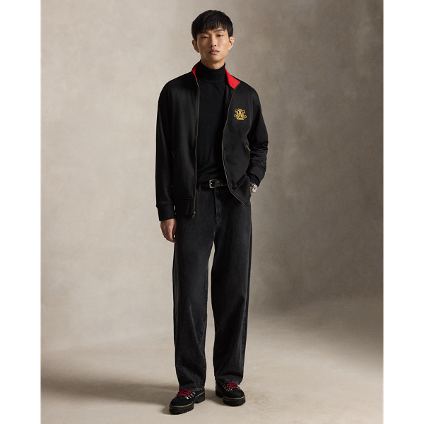 Embroidered Plaited Tricot Track Jacket