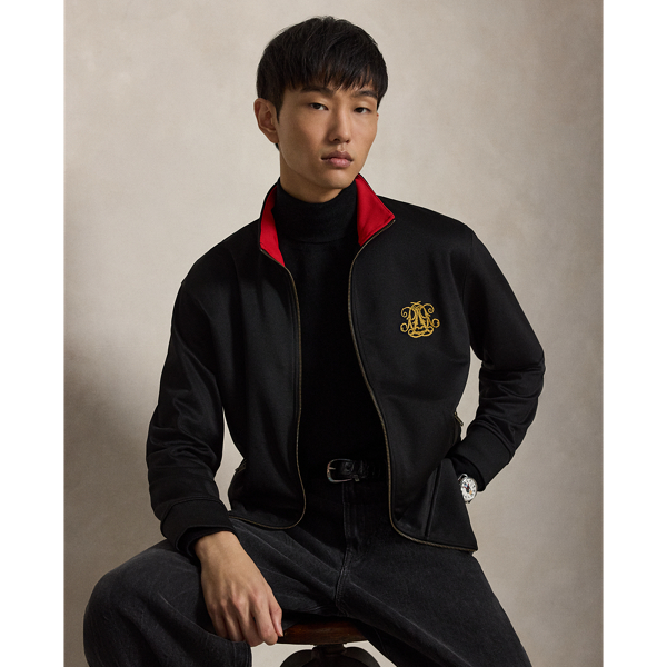 Embroidered Plaited Tricot Track Jacket