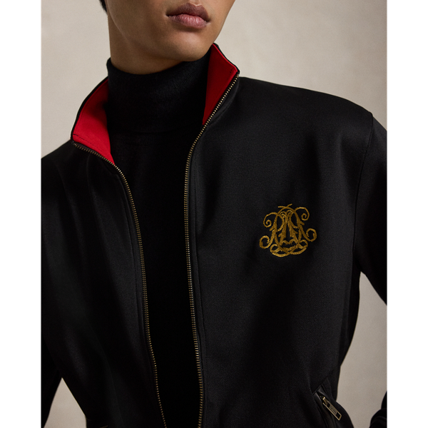 Embroidered Plaited Tricot Track Jacket