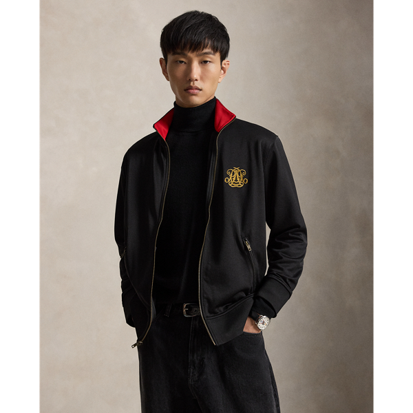 Embroidered Plaited Tricot Track Jacket