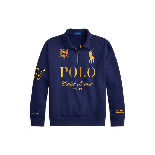 Relaxed Fit Big Pony Collared Sweatshirt