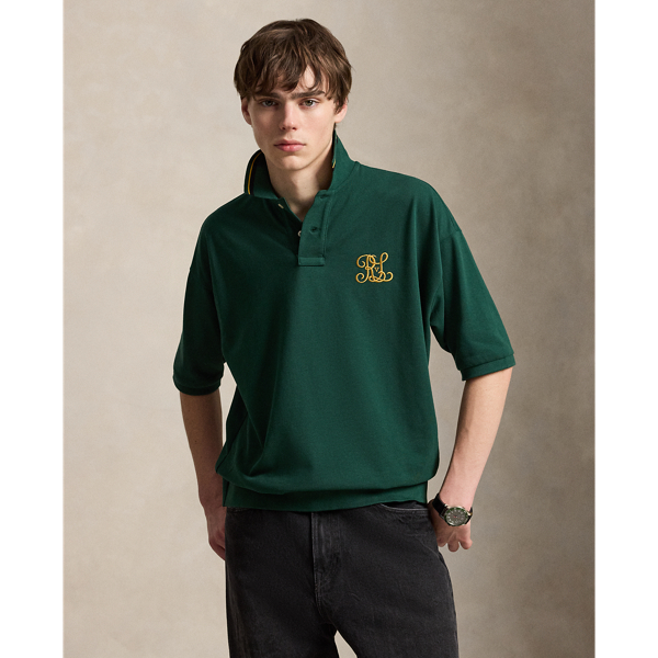 Relaxed Fit Crest Mesh Polo Shirt