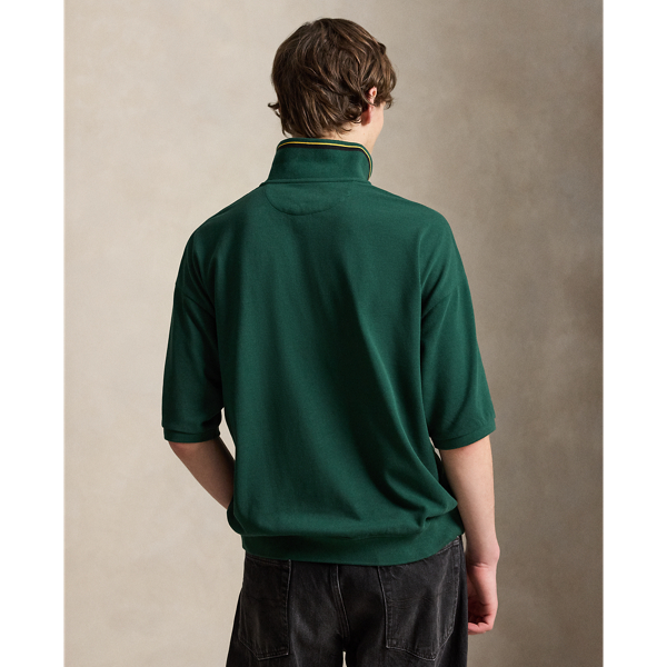 Relaxed Fit Crest Mesh Polo Shirt