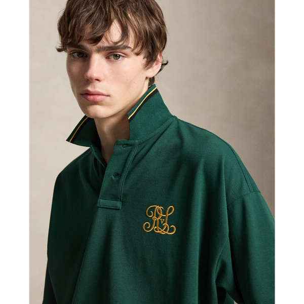 Relaxed Fit Crest Mesh Polo Shirt