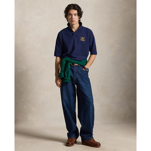 Relaxed-Fit Piqu&eacute;-Poloshirt mit Wappen