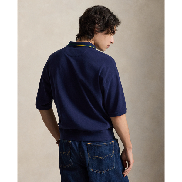 Relaxed-Fit Piqu&eacute;-Poloshirt mit Wappen