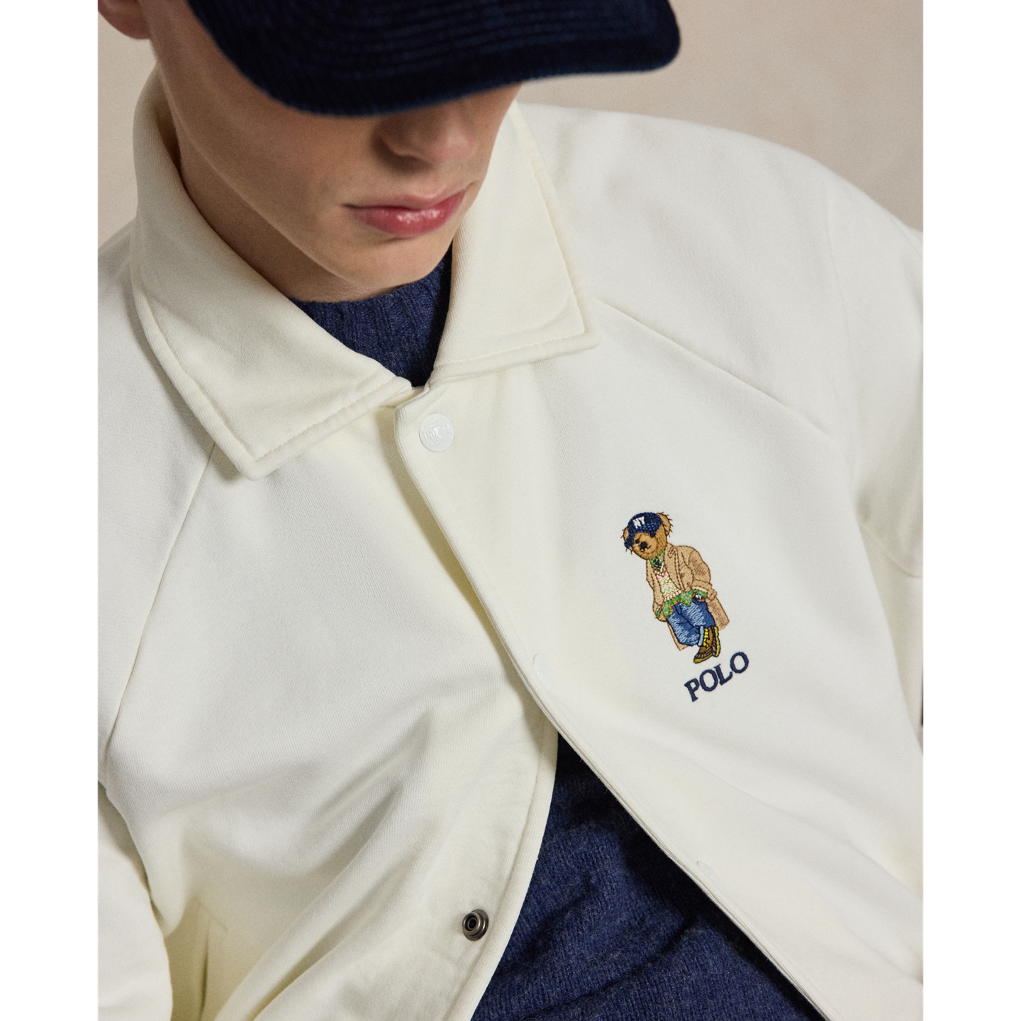 Мужская куртка Ralph Lauren The Bayport Vintage Fit Polo Bear, цвет: Кремовый — фото 3