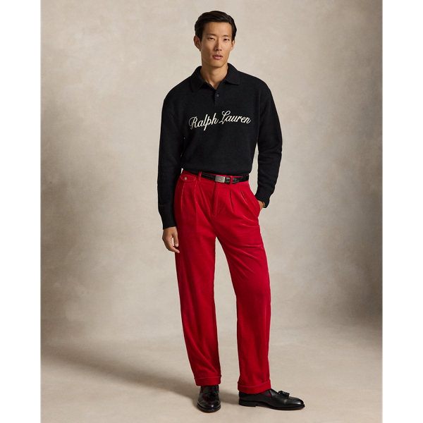 Relaxed-Fit Logo-Wollpullover mit Alpaka