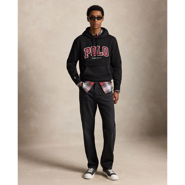 The RL Fleece Plaid-Logo Hoodie