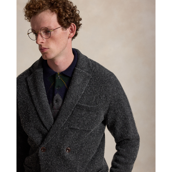 Cardigan blazer en laine et cachemire