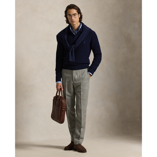 Wool-Cotton Polo Collar Jumper