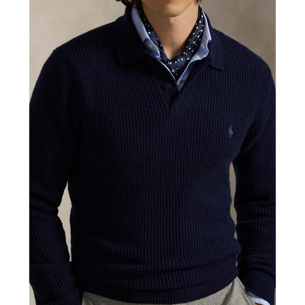 Wool-Cotton Polo Collar Jumper