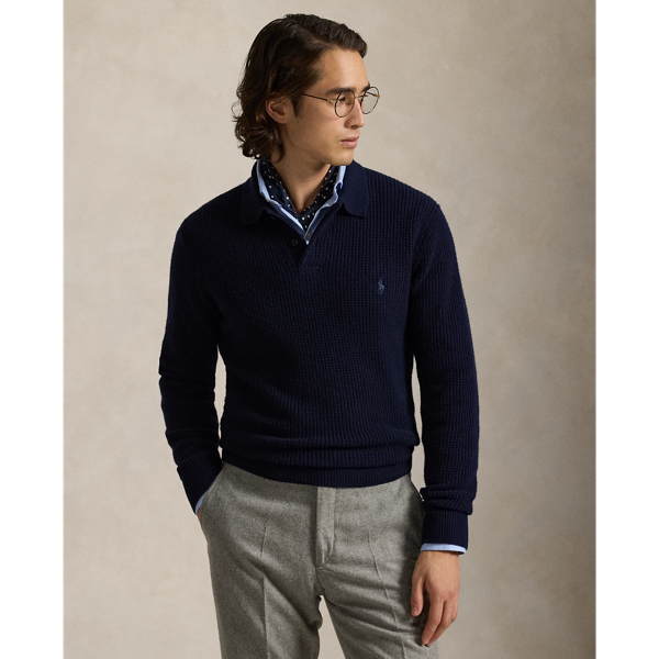 Wool-Cotton Polo Collar Jumper