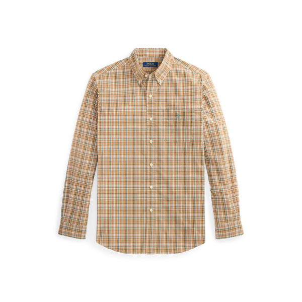 Camisa de popelina em xadrez Custom fit