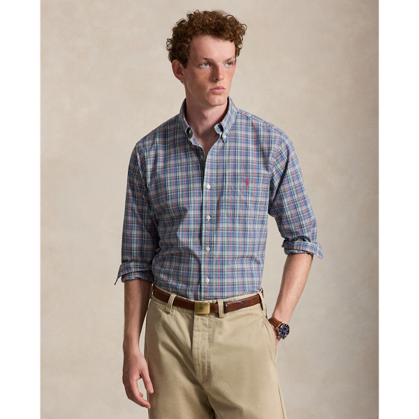 Camicia in popeline scozzese Custom-Fit