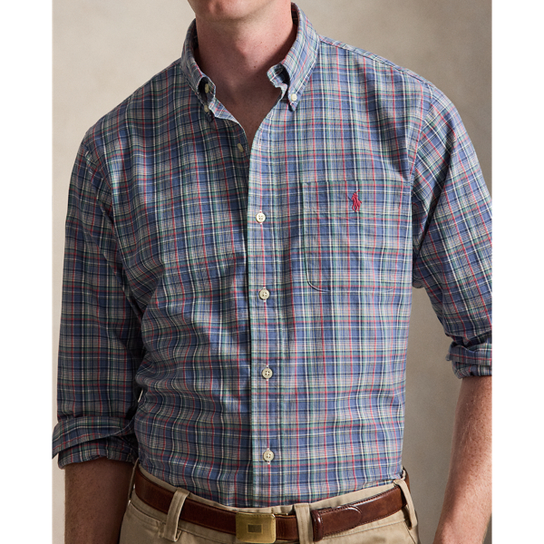 Camicia in popeline scozzese Custom-Fit