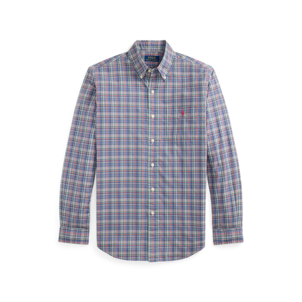 Camicia in popeline scozzese Custom-Fit