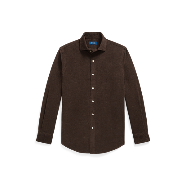 Chemise ajust&eacute;e velours c&ocirc;tel&eacute; stretch