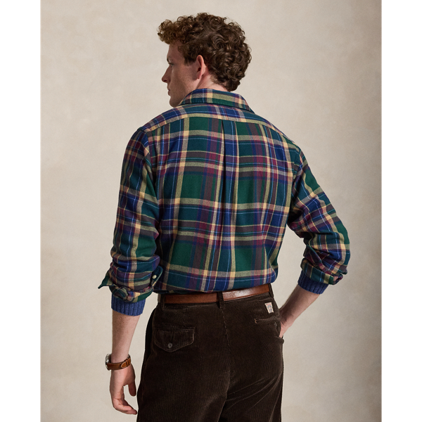 Forest Burgundy Multi Custom Fit Plaid Flannel Shirt Polo Ralph Lauren 4