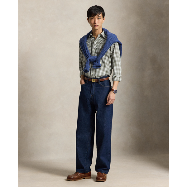 White Olive Shrub Custom Fit Gingham Oxford Shirt Polo Ralph Lauren 3