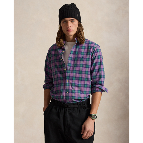 Custom Fit Plaid Oxford Shirt