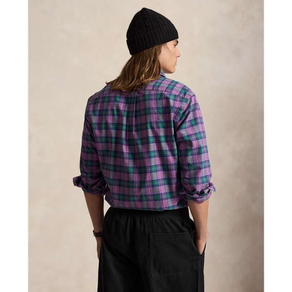 Custom Fit Plaid Oxford Shirt