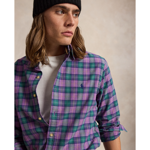 Custom Fit Plaid Oxford Shirt