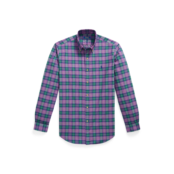 Custom Fit Plaid Oxford Shirt