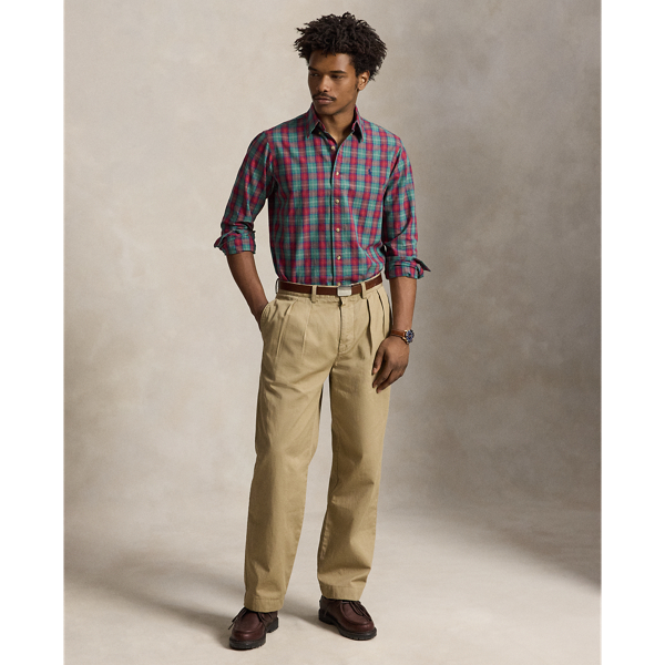 Custom Fit Plaid Oxford Shirt