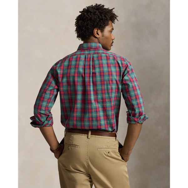 Custom Fit Plaid Oxford Shirt