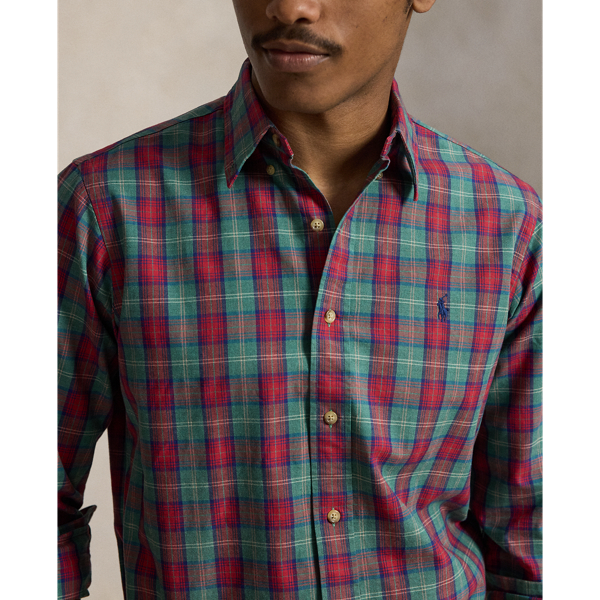 Custom Fit Plaid Oxford Shirt