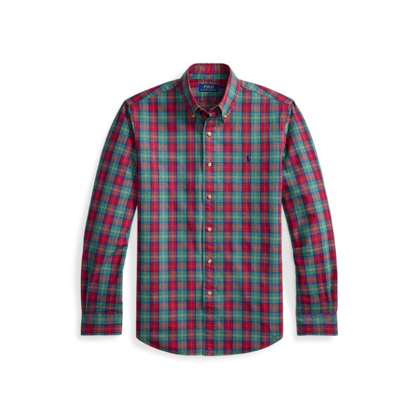Custom Fit Plaid Oxford Shirt