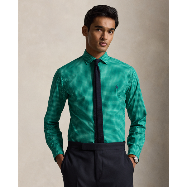 Custom Fit Checked Poplin Shirt