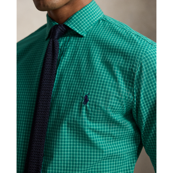 Custom Fit Checked Poplin Shirt