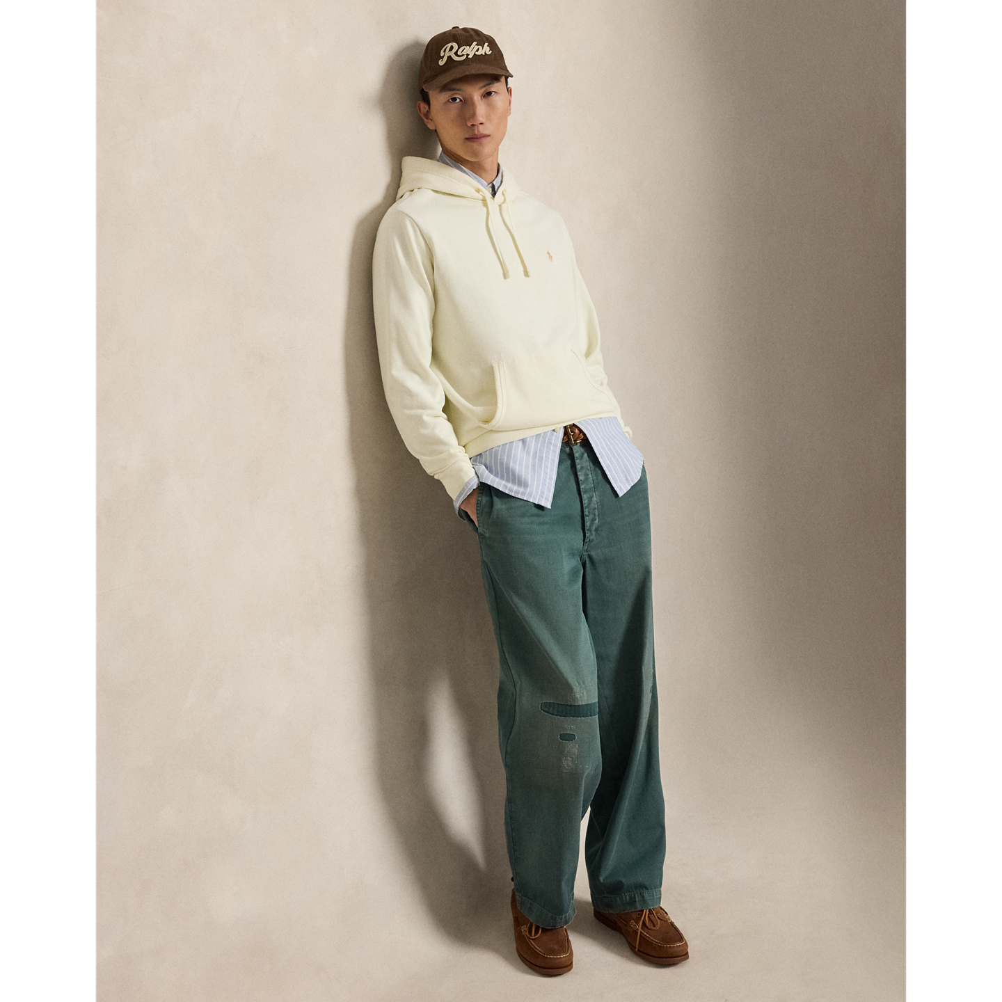 Мужское худи Ralph Lauren Loopback Fleece, цвет: Кремовый — фото 1
