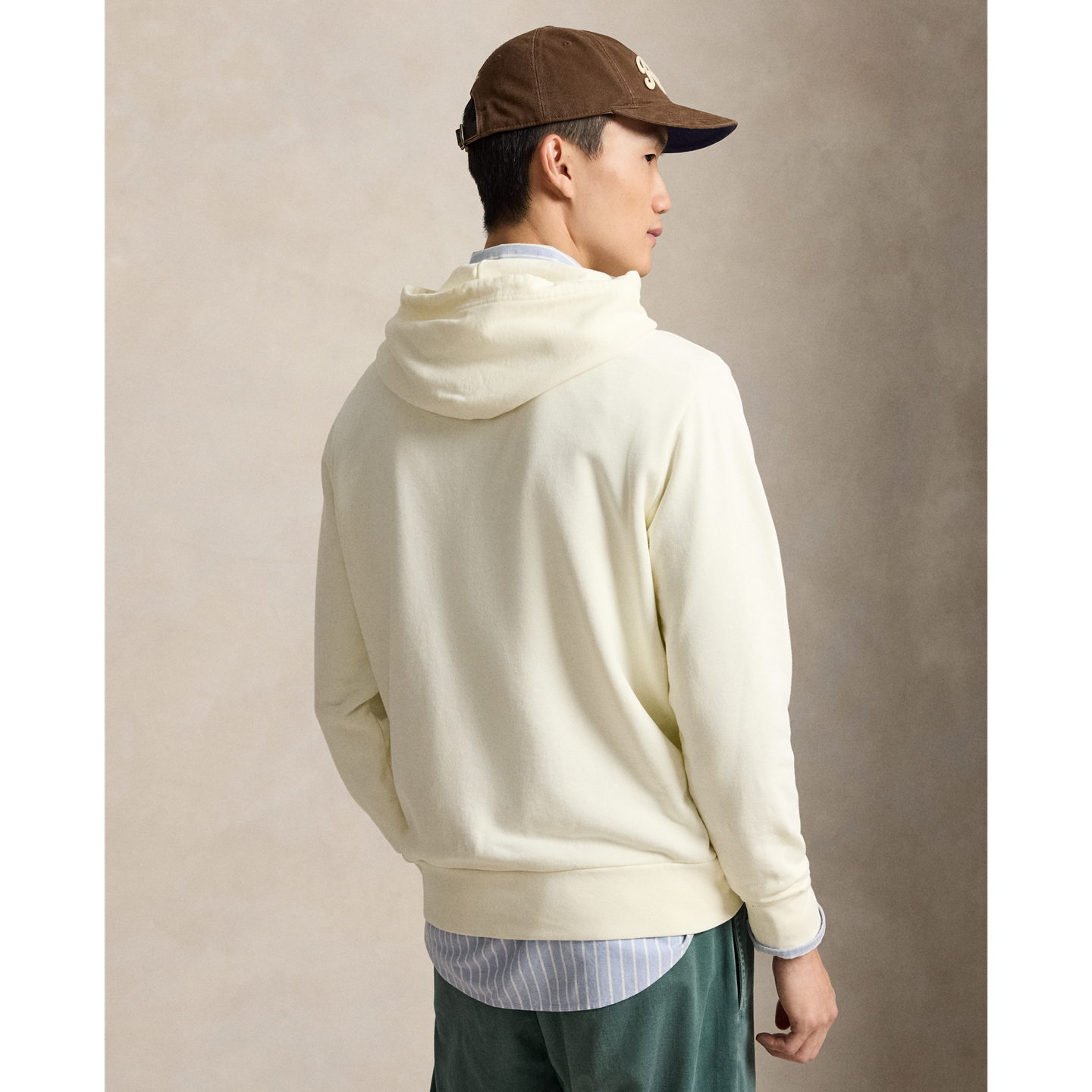 Мужское худи Ralph Lauren Loopback Fleece, цвет: Кремовый — фото 2