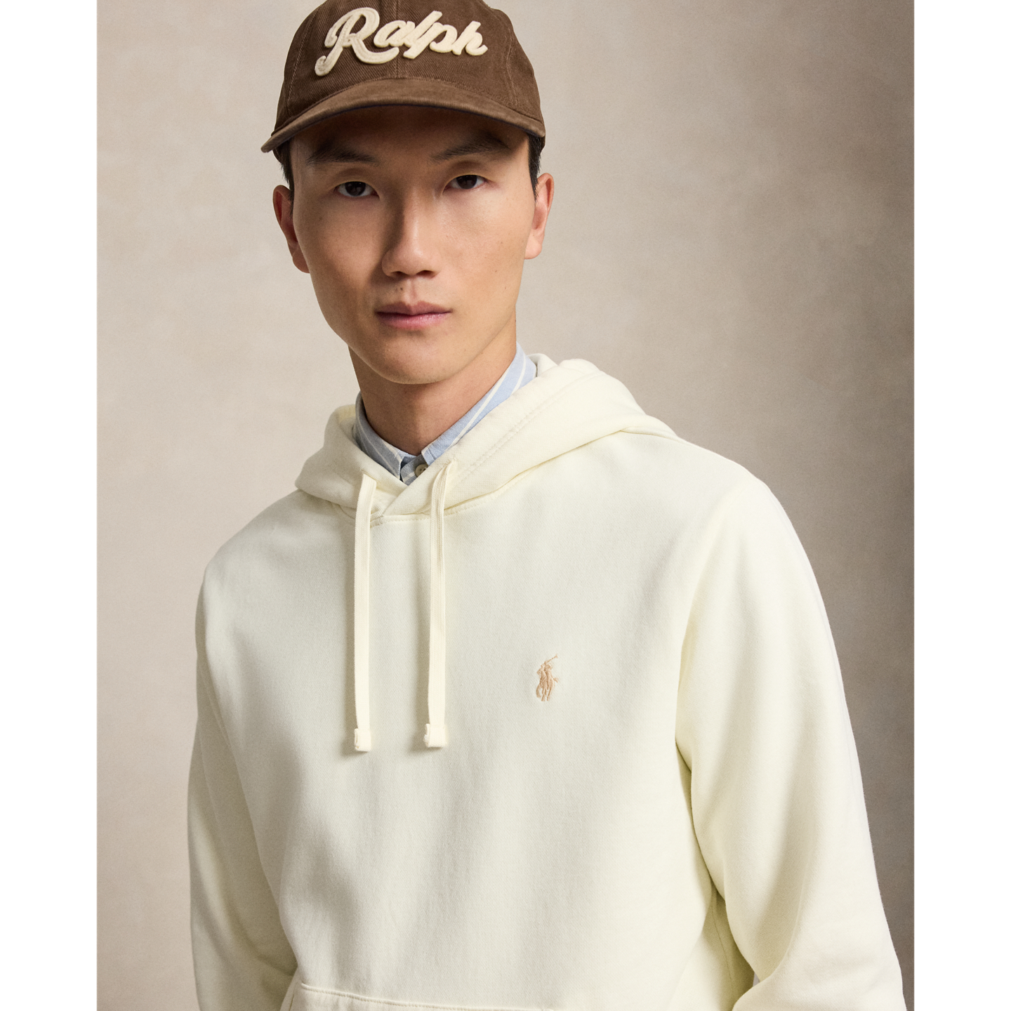 Мужское худи Ralph Lauren Loopback Fleece, цвет: Кремовый — фото 3