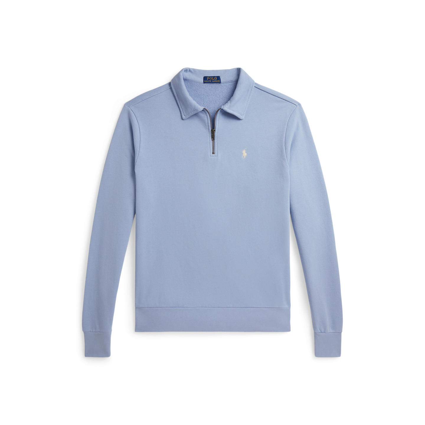 Мужская толстовка Polo Ralph Lauren Loopback Fleece Collared, цвет: Шамбре синий — фото 6