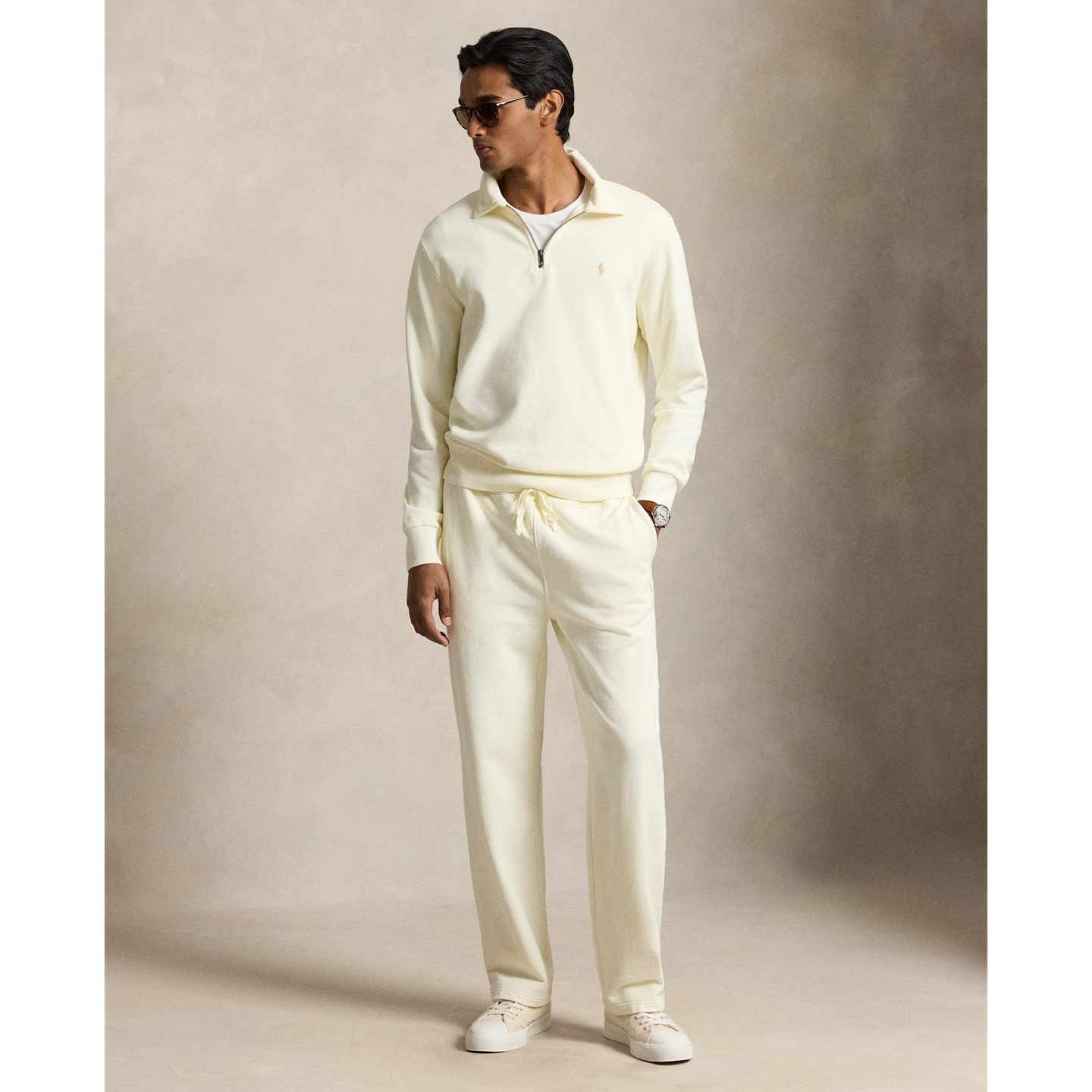 Мужские брюки Ralph Lauren Loopback Fleece Drawstring, цвет: Кремовый — фото 4
