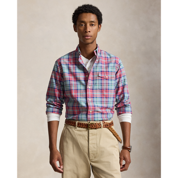 Classic Fit Plaid Oxford Shirt