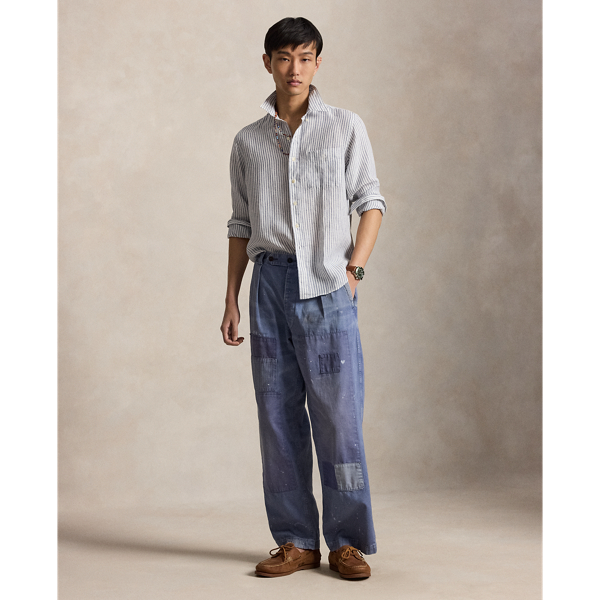 Classic Fit Striped Linen Shirt