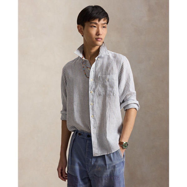 Classic Fit Striped Linen Shirt