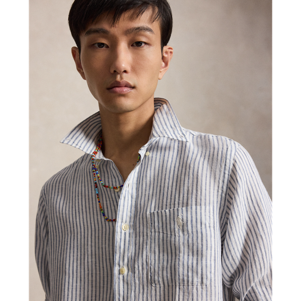 Classic Fit Striped Linen Shirt