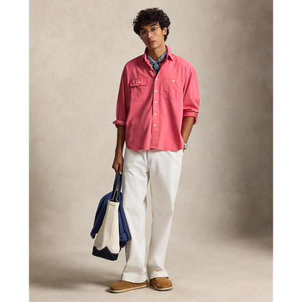 La chemise workwear Big Polo Ralph Lauren en Rouge p&acirc;le 4