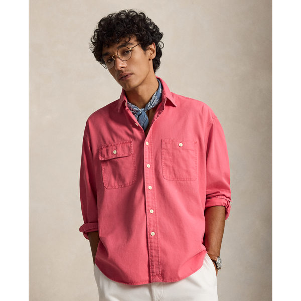 La chemise workwear Big Polo Ralph Lauren en Rouge p&acirc;le 1