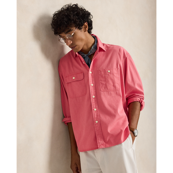 La chemise workwear Big Polo Ralph Lauren en Rouge p&acirc;le 7