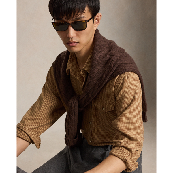 Classic Fit Houndstooth Twill Shirt