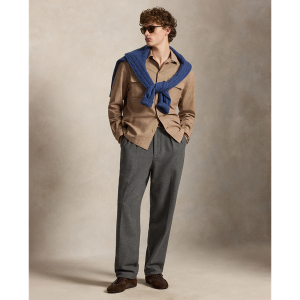 Classic Fit Plaid Twill Camp Shirt